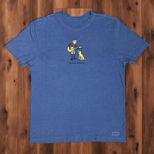 Life is Good T-Shirt Mens‎ Small Blue Good Vibes Graphic
